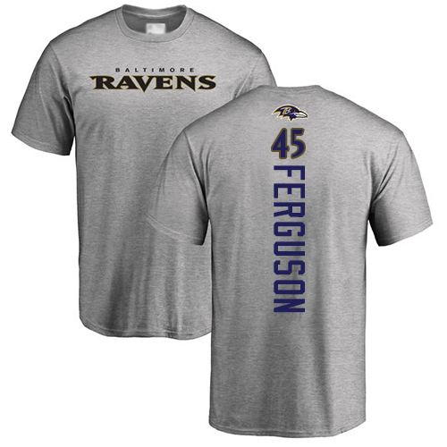Men Baltimore Ravens Ash Jaylon Ferguson Backer NFL Football #45 T Shirt